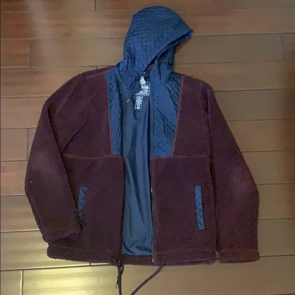 Red(dingy brown) (blue diamond accent) jacket - Picture 1 of 4
